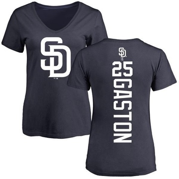 Women's San Diego Padres Cito Gaston ＃25 Backer Slim Fit T-Shirt - Navy