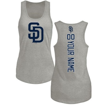 Women's San Diego Padres Custom ＃00 Backer Tank Top Ash