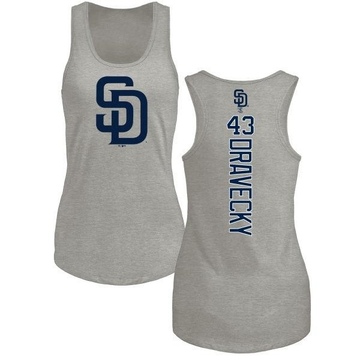 Women's San Diego Padres Dave Dravecky ＃43 Backer Tank Top Ash