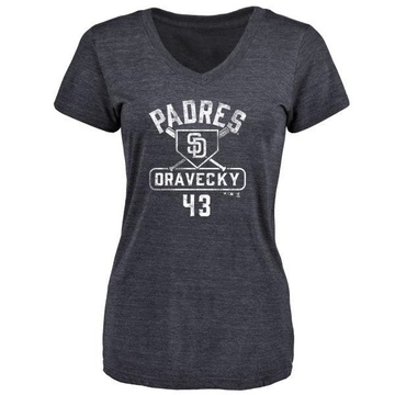 Women's San Diego Padres Dave Dravecky ＃43 Base Runner T-Shirt - Navy