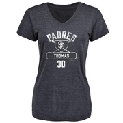 Women's San Diego Padres Derrel Thomas ＃30 Base Runner T-Shirt - Navy