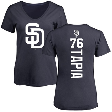 Women's San Diego Padres Domingo Tapia ＃76 Backer Slim Fit T-Shirt - Navy