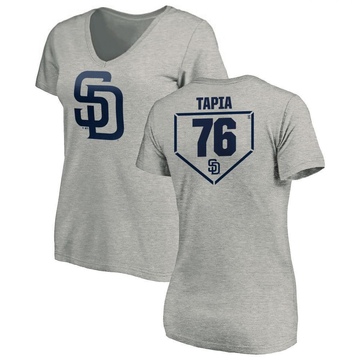 Women's San Diego Padres Domingo Tapia ＃76 RBI Slim Fit V-Neck T-Shirt Heathered - Gray