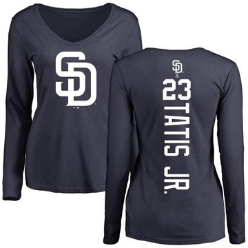 Women's San Diego Padres Fernando Tatis Jr. ＃23 Backer Slim Fit Long Sleeve T-Shirt - Navy