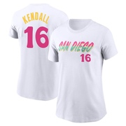 Women's San Diego Padres Fred Kendall ＃16 2022 City Connect Name & Number T-Shirt - White