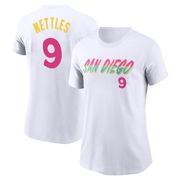 Women's San Diego Padres Graig Nettles ＃9 2022 City Connect Name & Number T-Shirt - White