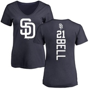 Women's San Diego Padres Heath Bell ＃21 Backer Slim Fit T-Shirt - Navy