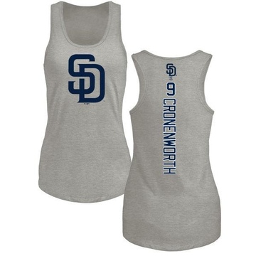 Women's San Diego Padres Jake Cronenworth ＃9 Backer Tank Top Ash