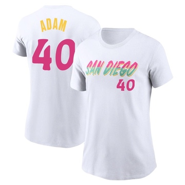 Women's San Diego Padres Jason Adam ＃40 2022 City Connect Name & Number T-Shirt - White