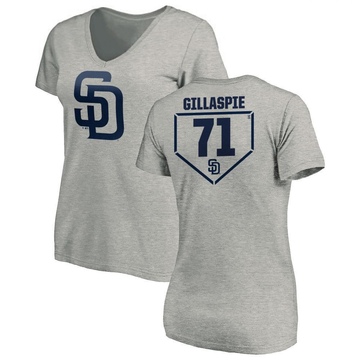 Women's San Diego Padres Logan Gillaspie ＃71 RBI Slim Fit V-Neck T-Shirt Heathered - Gray