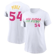 Women's San Diego Padres Martin Perez ＃54 2022 City Connect Name & Number T-Shirt - White