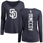 Women's San Diego Padres Mason McCoy ＃18 Backer Slim Fit Long Sleeve T-Shirt - Navy