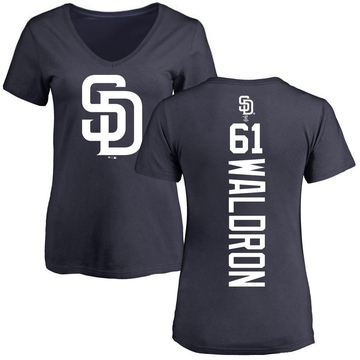 Women's San Diego Padres Matt Waldron ＃61 Backer Slim Fit T-Shirt - Navy