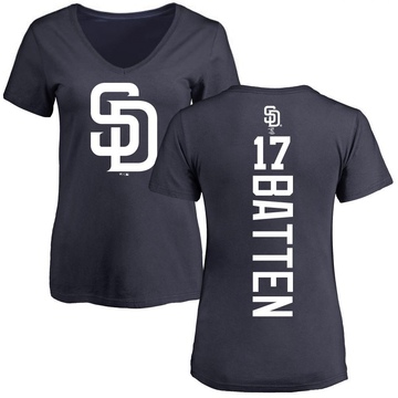 Women's San Diego Padres Matthew Batten ＃17 Backer Slim Fit T-Shirt - Navy