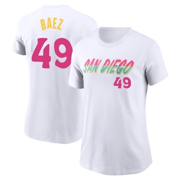 Women's San Diego Padres Michel Baez ＃49 2022 City Connect Name & Number T-Shirt - White