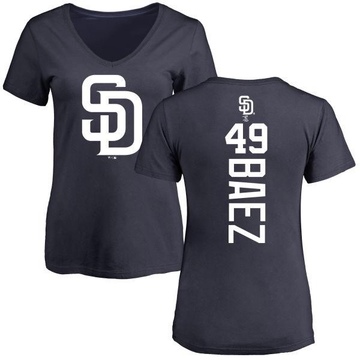 Women's San Diego Padres Michel Baez ＃49 Backer Slim Fit T-Shirt - Navy