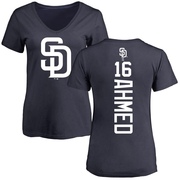 Women's San Diego Padres Nick Ahmed ＃16 Backer Slim Fit T-Shirt - Navy