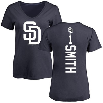 Women's San Diego Padres Ozzie Smith ＃1 Backer Slim Fit T-Shirt - Navy