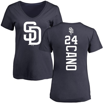 Women's San Diego Padres Robinson Cano ＃24 Backer Slim Fit T-Shirt - Navy