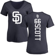 Women's San Diego Padres Tanner Scott ＃66 Backer Slim Fit T-Shirt - Navy