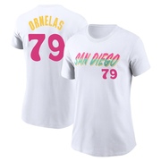 Women's San Diego Padres Tirso Ornelas ＃79 2022 City Connect Name & Number T-Shirt - White