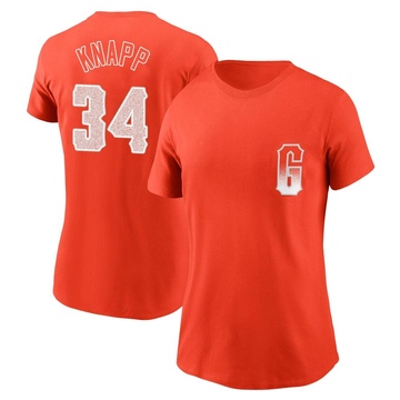 Women's San Francisco Giants Andrew Knapp ＃34 City Connect Name & Number T-Shirt - Orange