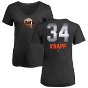 Women's San Francisco Giants Andrew Knapp ＃34 Midnight Mascot V-Neck T-Shirt - Black