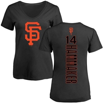 Women's San Francisco Giants Atlee Hammaker ＃14 Backer Slim Fit T-Shirt - Black