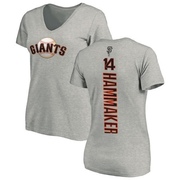 Women's San Francisco Giants Atlee Hammaker ＃14 Backer Slim Fit T-Shirt Ash