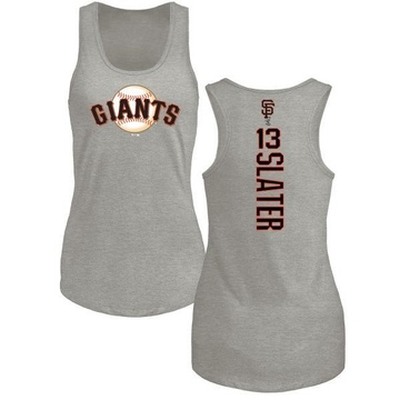 Women's San Francisco Giants Austin Slater ＃13 Backer Tank Top Ash