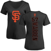 Women's San Francisco Giants Austin Warren ＃57 Backer Slim Fit T-Shirt - Black