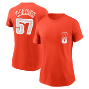 Women's San Francisco Giants Austin Warren ＃57 City Connect Name & Number T-Shirt - Orange