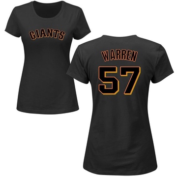 Women's San Francisco Giants Austin Warren ＃57 Roster Name & Number T-Shirt - Black