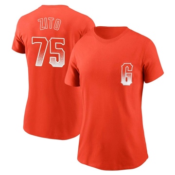 Women's San Francisco Giants Barry Zito ＃75 City Connect Name & Number T-Shirt - Orange