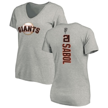 Women's San Francisco Giants Blake Sabol ＃21 Backer Slim Fit T-Shirt Ash