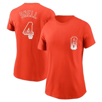 Women's San Francisco Giants Blake Snell ＃4 City Connect Name & Number T-Shirt - Orange