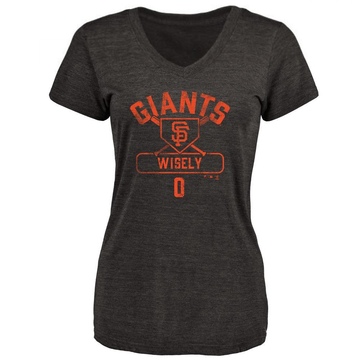 Women's San Francisco Giants Brett Wisely ＃0 Base Runner T-Shirt - Black