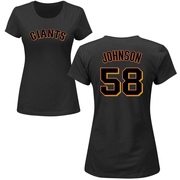 Women's San Francisco Giants Bryce Johnson ＃58 Roster Name & Number T-Shirt - Black