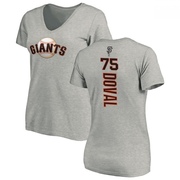 Women's San Francisco Giants Camilo Doval ＃75 Backer Slim Fit T-Shirt Ash