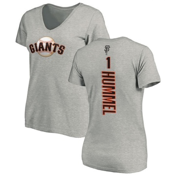 Women's San Francisco Giants Cooper Hummel ＃1 Backer Slim Fit T-Shirt Ash