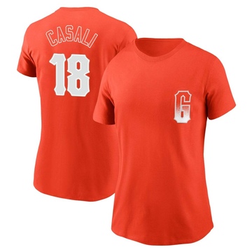 Women's San Francisco Giants Curt Casali ＃18 City Connect Name & Number T-Shirt - Orange