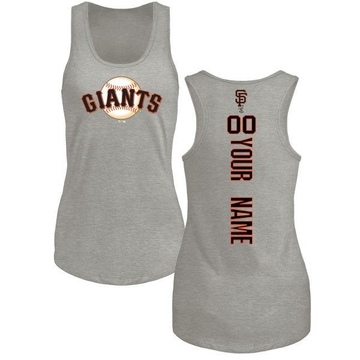 Women's San Francisco Giants Custom ＃00 Backer Tank Top Ash