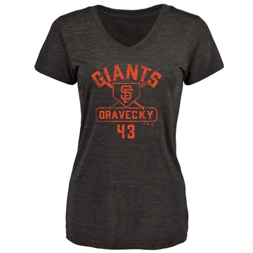 Women's San Francisco Giants Dave Dravecky ＃43 Base Runner T-Shirt - Black