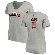 Women's San Francisco Giants Derek Hill ＃48 Backer Slim Fit T-Shirt Ash