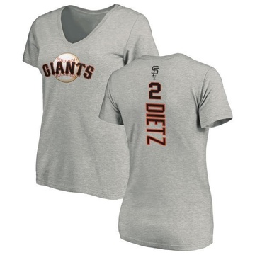 Women's San Francisco Giants Dick Dietz ＃2 Backer Slim Fit T-Shirt Ash