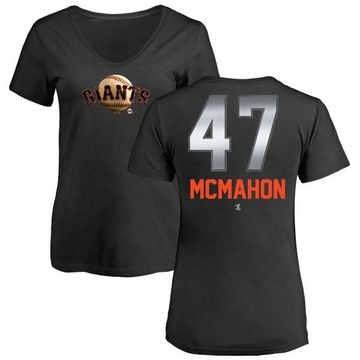 Women's San Francisco Giants Don Mcmahon ＃47 Midnight Mascot V-Neck T-Shirt - Black