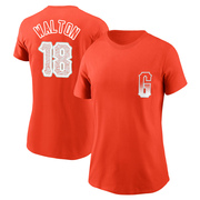 Women's San Francisco Giants Donovan Walton ＃18 City Connect Name & Number T-Shirt - Orange