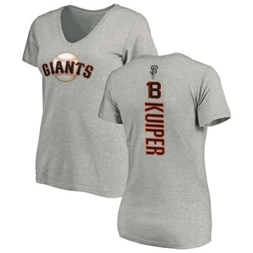 Women's San Francisco Giants Duane Kuiper ＃18 Backer Slim Fit T-Shirt Ash