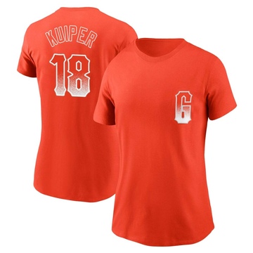 Women's San Francisco Giants Duane Kuiper ＃18 City Connect Name & Number T-Shirt - Orange