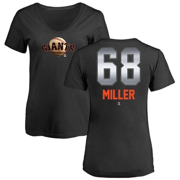 Women's San Francisco Giants Erik Miller ＃68 Midnight Mascot V-Neck T-Shirt - Black